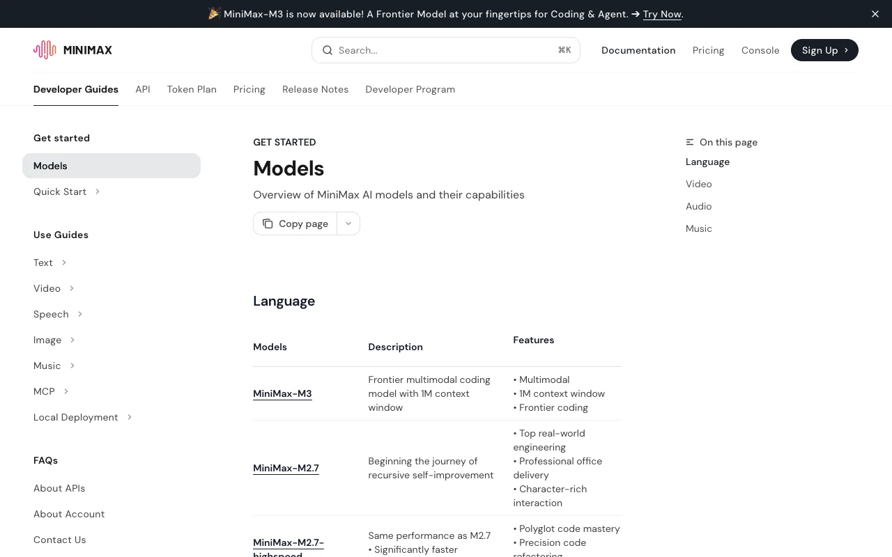 MiniMax (minimax.io) website