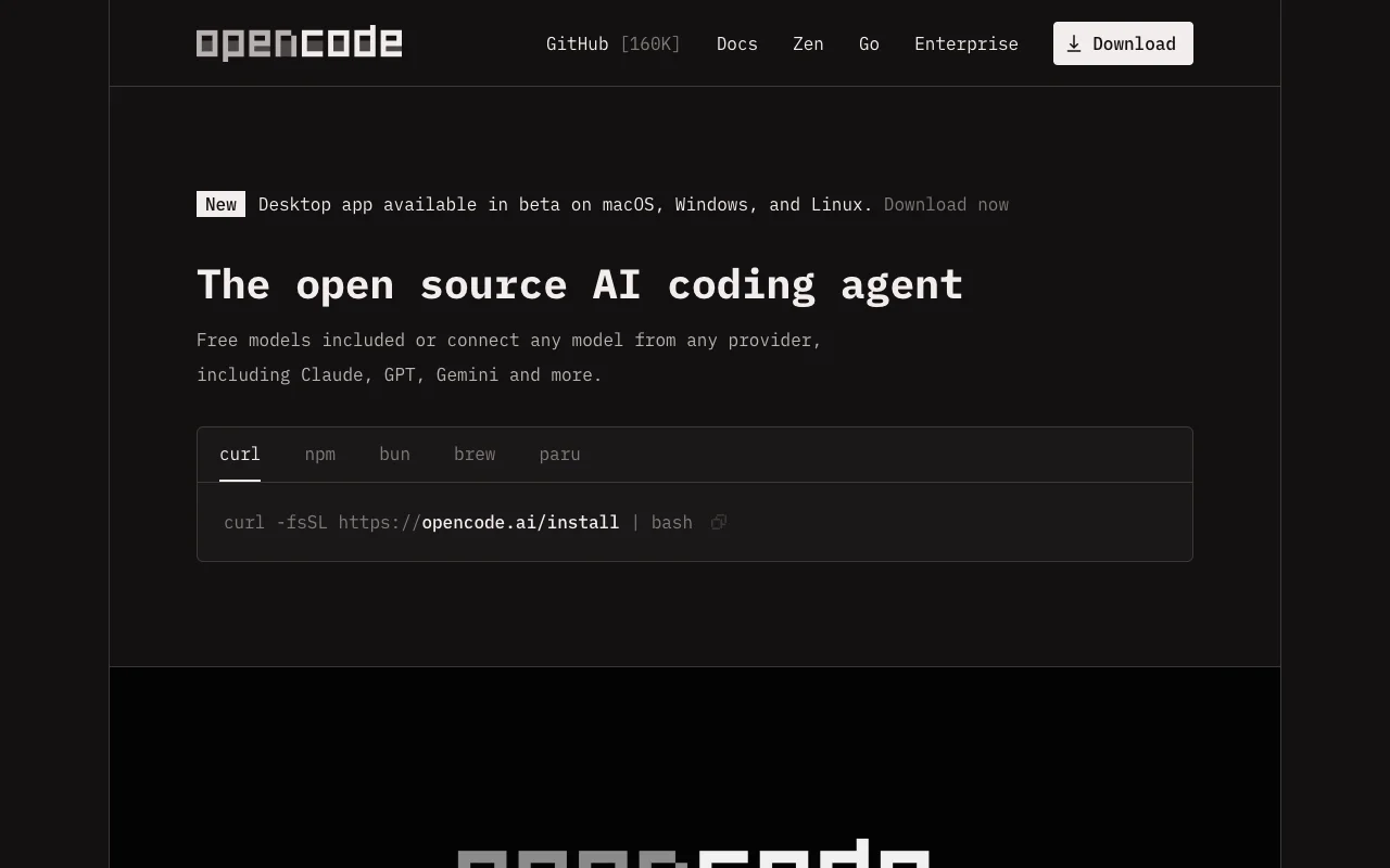 OpenCode Zen website