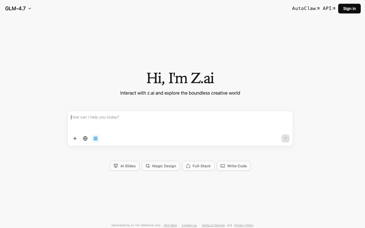 Z.AI Coding Plan website
